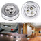 3 LED Battery Powered Wireless Night Light Rod Tap Touch Lamp Light Round