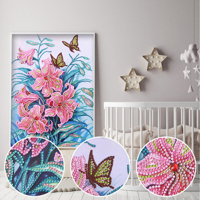 DIY Part Special Shape Diamond Painting Kit 5D lily Drawing Newly