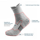 2pcs Professional Men Cycling Sport Socks Basketball Football Sock (Gray) Newly