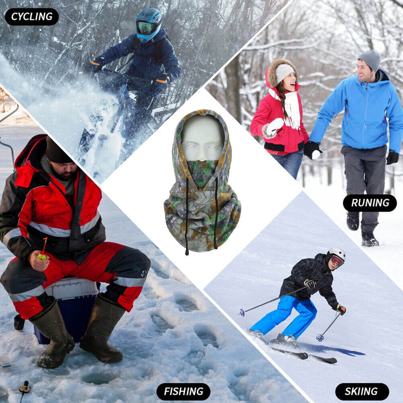 Adjustable Thickened Winter Warm Cycling Hood Scarf Outdoor Sports Fleece Hat