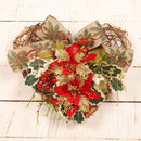 Home Decor Christmas Wreath Door Hanging Wreath Flower Garland Heart-shaped