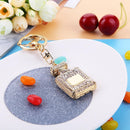 Rhinestone Crystal Perfume Bottle Key Ring Keychain Bag Pendant for Girls