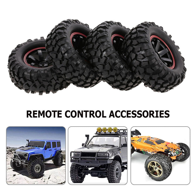 #A 4PCS RC Off-Road Buggy Tires Truck Car Hex Hub Beadlock Rubber Wheel Rims Tir
