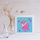 DIY Diamond Painting Beauty Pink Horse Cross Stitch Mosaic Embroidery with Frame