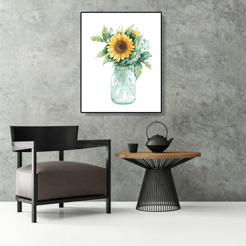 Painting By Numbers DIY Sunflower Canvas Oil Art Picture for Home Wall Decor Kit