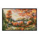 Full Cross Stitch 14CT Cotton Thread DIY Autumn Scenery Handmade Stamped Crafts