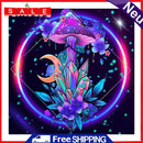 11CT Counted Full Cross Stitch DIY Colorful Mushroom Hand Painting Room Decor