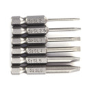 6pcs 50mm 2.0-6.0mm Flat Head Slotted Tip Screwdrivers Bits Newly