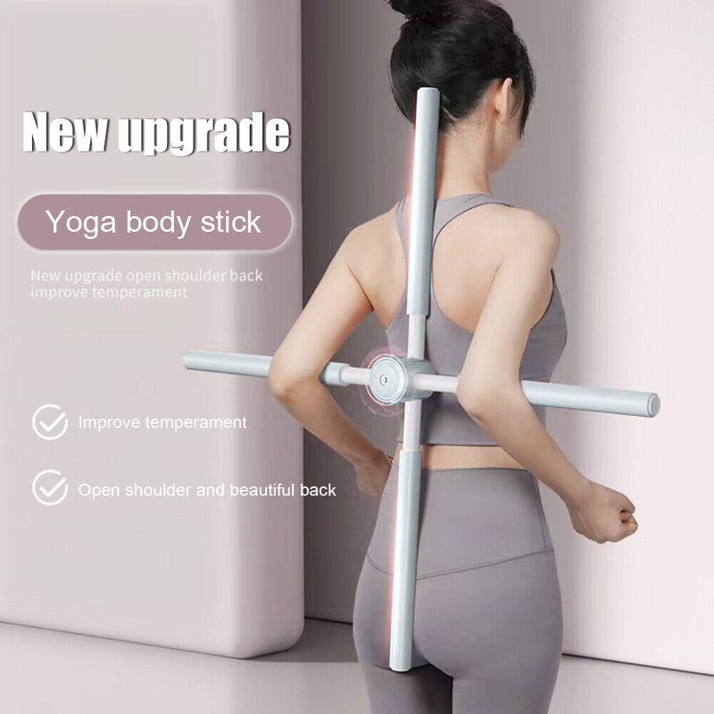 Yoga Stick Posture Corrector Open Shoulder Back Body Shaper Trainer (Grey)