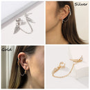 Non Piercing Ear Cuff Wing Earrings Tragus Earrings with Long Chain Tassel