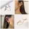 Non Piercing Ear Cuff Wing Earrings Tragus Earrings with Long Chain Tassel