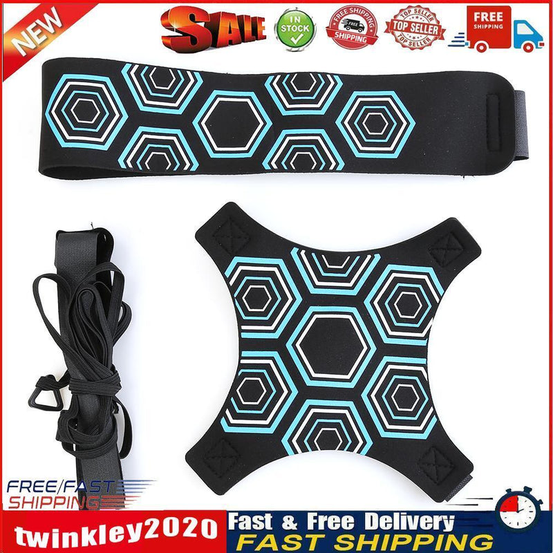 Kids Football Trainer Belt Soccer Kick Throw Practice Training Aid (Blue) Newly