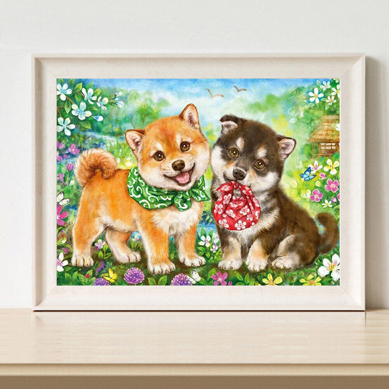 Frameless Painting By Numbers Little Dog DIY Handmade Drawing On Canvas Art Kit