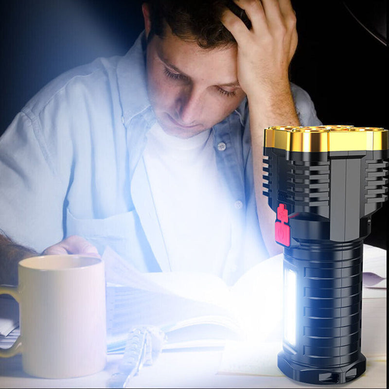 P7900 Super Bright Flashlight Portable Rechargeable Waterproof Spotlight La