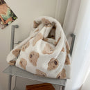 Autumn Plush Shoulder Handbag Women Bear Big Capacity Messenger Bag (B)
