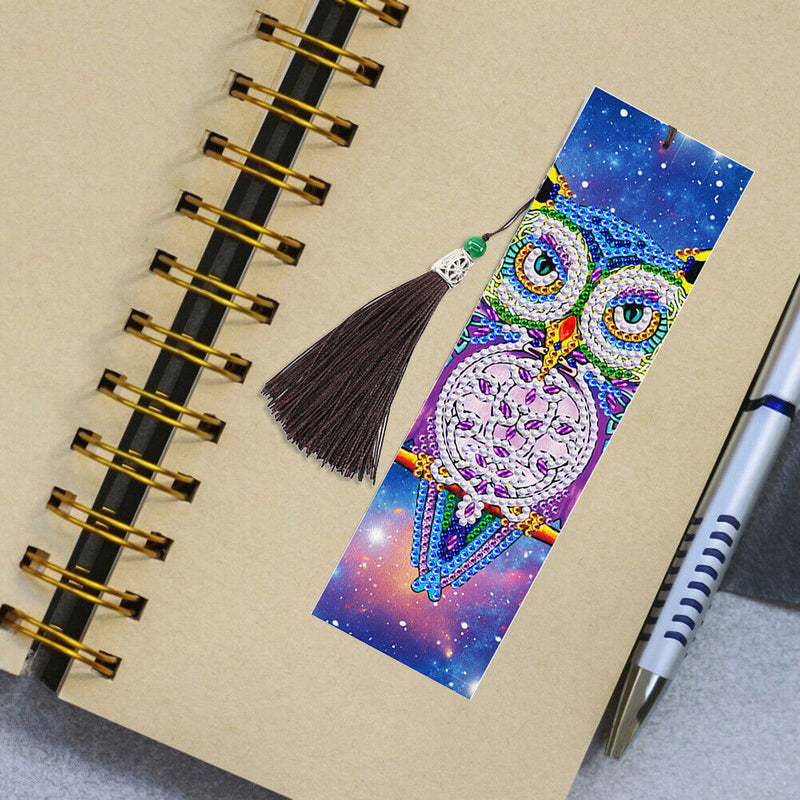 2pcs Birds DIY Special Shaped Diamond Painting Leather Embroidery Bookmark Newly