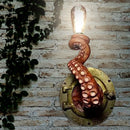Octopus Wall Light Monster Tentacle Lamp Holder Bulb Light Home Decor (Red)