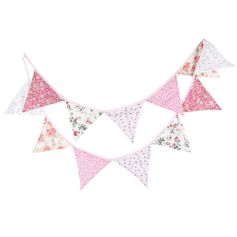 12 Flags 3.2m Retro Flowers Party Wedding Pennant Bunting Banner Decor