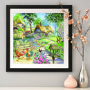 5D DIY Full Round Diamond Painting Color Country Picture Embroidery Mosaic Kits