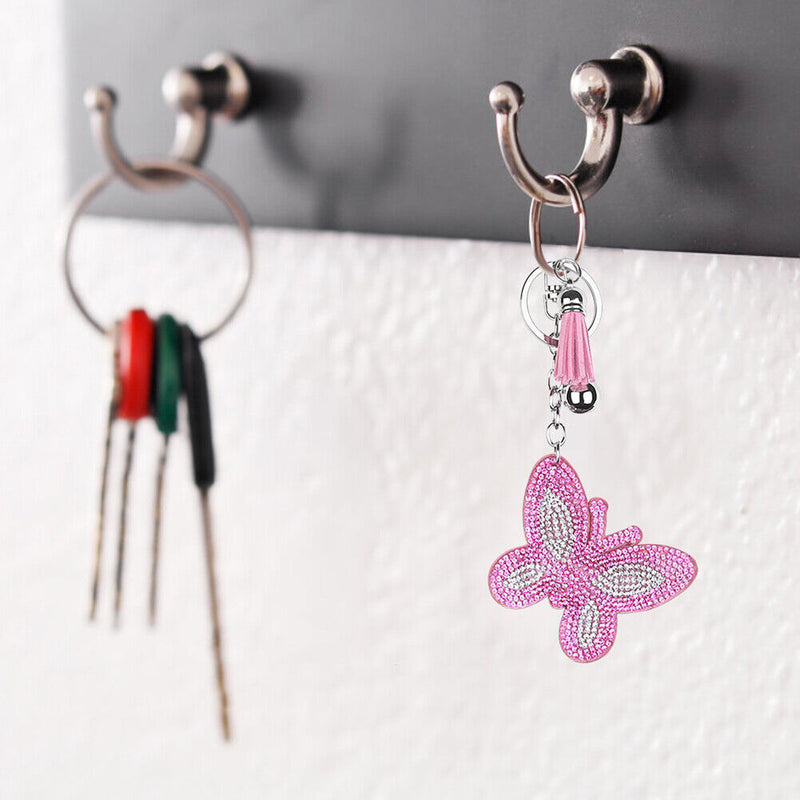 Full Drill Special Shaped Diamond Painting Butterfly Women Bag Keychain Gift