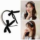 Retro French Temperament High-level Feeling Pressure Hair Bow Band Black H1W3