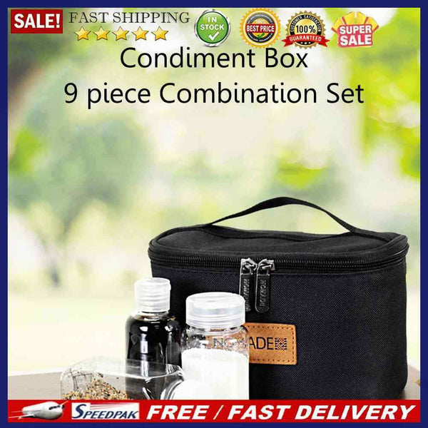 9pcs Camping Seasoning Jar Portable Sauce Container Outdoor for Kitchen Barbecue