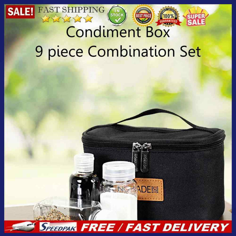9pcs Camping Seasoning Jar Portable Sauce Container Outdoor for Kitchen Barbecue