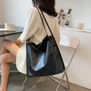 Fashion Women PU Solid Color Shoulder Shopping Bag Large Capacity Tote Handbags