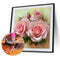 GLOBEAGLE 5D DIY Diamond Painting, Motif: Three Flowers, Cross Stitch, St