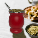 Double Wall Gourd Tea Cup 8oz Stainless Steel Yerba Mate Tea Cup (Red) Newly