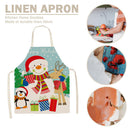 Merry Christmas Linen Apron Durable Washable Neck Apron Kitchen Accessories