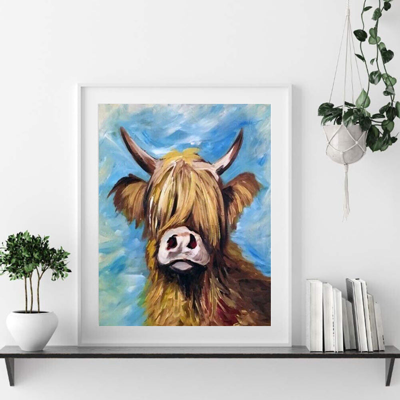Frameless Oil Paint By Numbers DIY Yak Picture Craft Living Room Decoration Kit