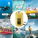 Waterproof Dry Bag Pack Sack Swimming Kayaking River Trekking (15L Yellow) Newly