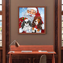#A 5D DIY Diamond Painting Santa Claus Puppy Kits Full Round Drill Wall Decor Ar