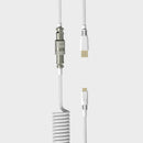 Mechanical Keyboard Aviator Aviation Connector Coiled Type-C Cable (White)