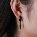 Cool Mens Women Stainless Steel Piercing Earrings Feather Cross Punk Ear Studs