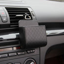 Car Storage Bag Air Vent Dashboard PU Organizer Box Phone Holder (Black)
