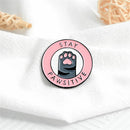 Letters Badges Cartoon Enamel Pins Pins Stay Pawsitive Cat Paw Brooch