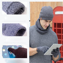Knitted Neck Warmer Winter Warm Fleece Scarf Hat Scarf Gloves Set Beanie Cap