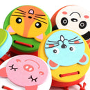 Cartoon Wooden Castanet Clapper Handle Kids Musical Instrument Toys (Round)