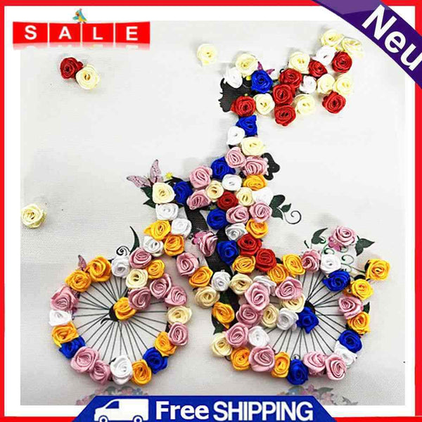 Cycling Flower Girl Partial Special Shape Crystal Diamond Painting Picture Gift
