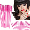 100Pcs Disposable Eyelash Brush Mascara Wands Applicator Spoolers (Pink)