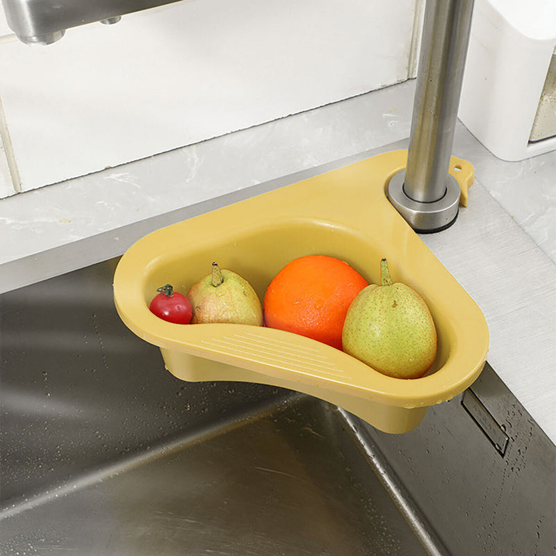 Sink Strainer Colander Drain Basket 1 Sink Drying Shelf Rack & 2 Sponges Newly