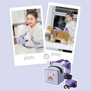 Pet Cat Dog Backpack Printed Chest Strap Harness Traction Rope (Purple L) Newly