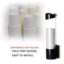 5pcs Disposable Cup Rack Dust-proof Cups Dispenser Plastic(Black)