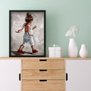 Diamond Painting 5D Full Round Drill Mosaic DIY Girl in Red Dress Wall Decor Kit