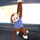 Creative Monkey Tissue Box Hanging Holder for Car Home Bedroom (Coffee) Newly