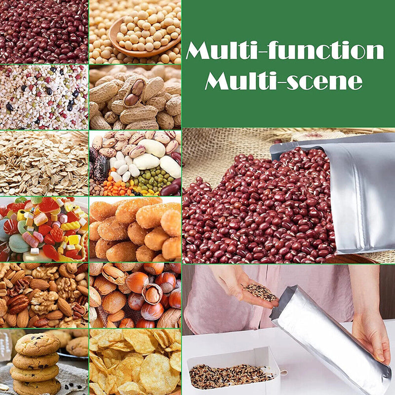 50pcs Mylar Bags for Food Storage Resealable Grain Bean Packaging Pouch Bag
