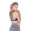 Women Fitness Sports Yoga Gym Bra Push Up Padded Cross Back Vest(Black/S)-2