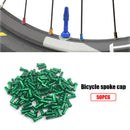 50pcs Metal Nipples for 14G 2mm Spokes Mountain Bike Cycling Parts (Green)